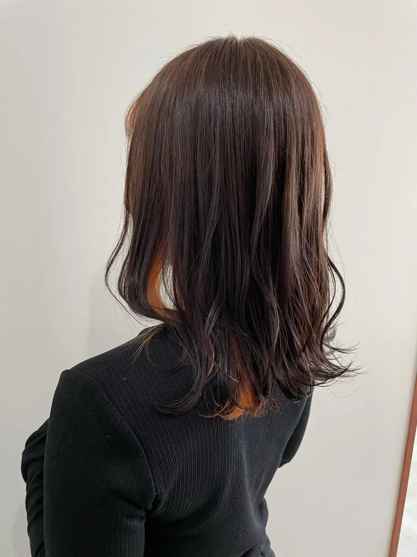 ミディアム カラー 🤍似合わせパーマ 奥田沙耶🫧のヘアスタイル