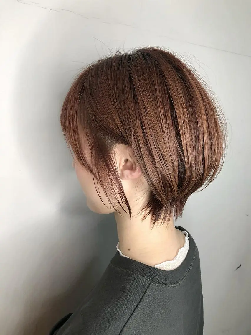 ショート カラー ショートボブ 丸みショート ボブ ショートヘア ANGELICA JR奈良店のヘアスタイル