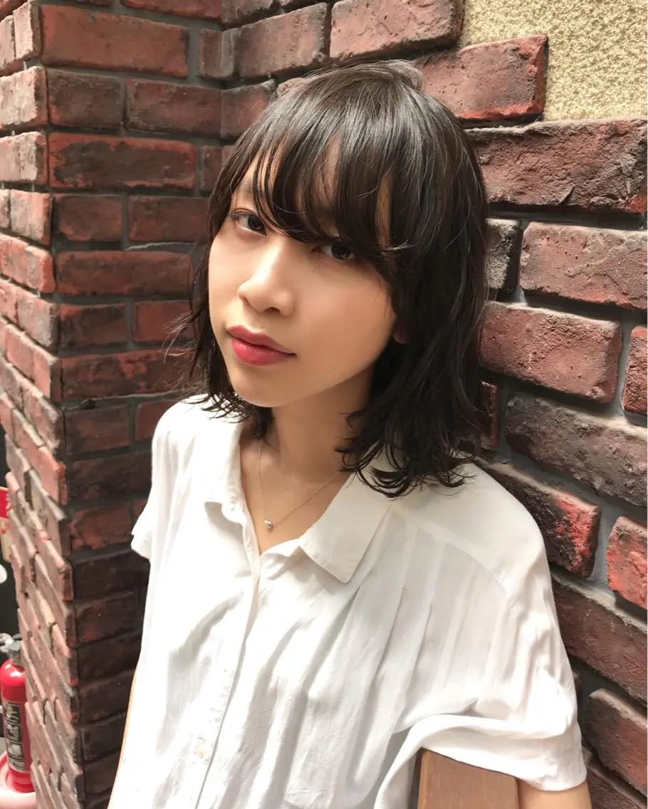 ショート カラー ボブ うざバング メンズ指名多数!! 田島史也のヘアスタイル