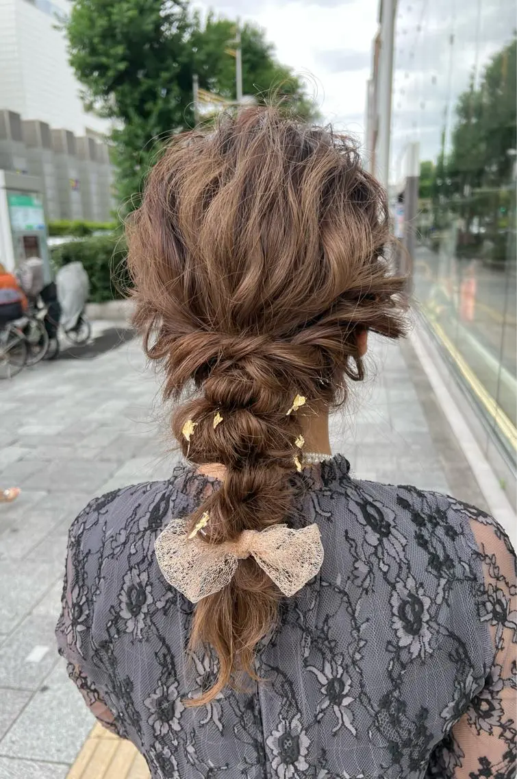 セミロング ヘアアレンジ 谷町/Le'a /竹原しおなのヘアスタイル