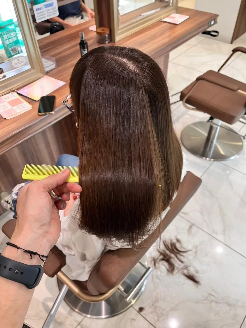 パーマ アイブロウ 縮毛矯正 赤嶺 智偉のヘアスタイル