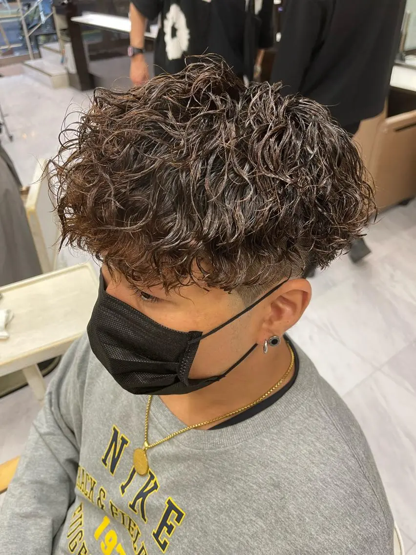 ショート パーマ メンズ カット パーマ トリートメント 🌻メンズカット 落合諒🌻のヘアスタイル