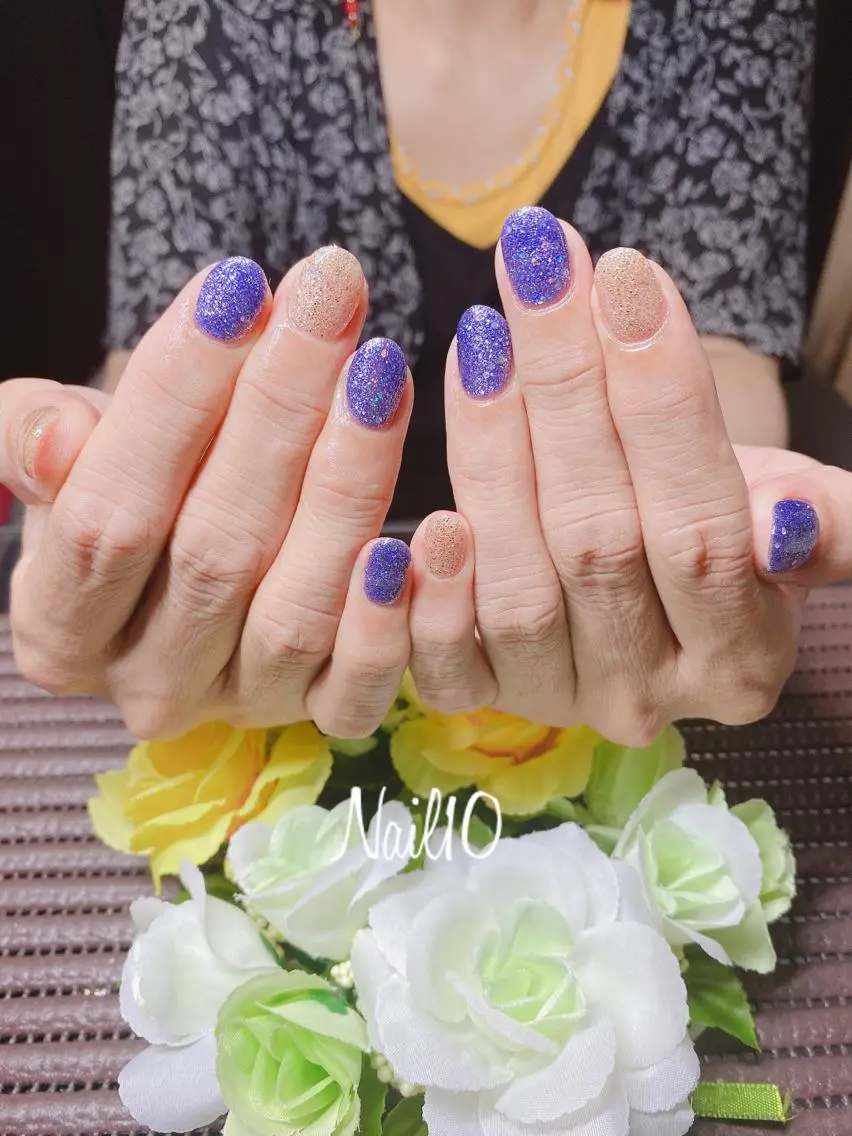 ネイル ラメ(グリッター) ラメグラデーション ハンドネイル Nail10 Kakoのネイルデザイン