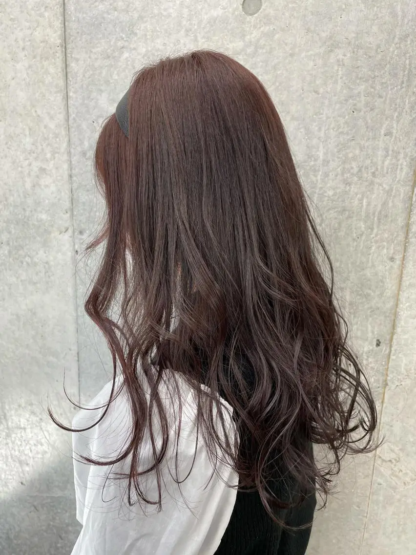 ロング カラー ブラウンカラー レッドカラー レッドブラウン ヘアカラー トリートメント 梅雨対策すぐ巻ける ☔️縮毛矯正勝倉　麗のヘアスタイル