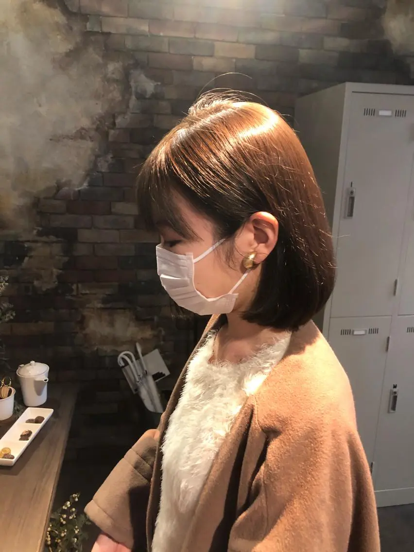 ミディアム ボブ トリートメント 髪質改善✨ストレート オグ✂️/ショートのヘアスタイル