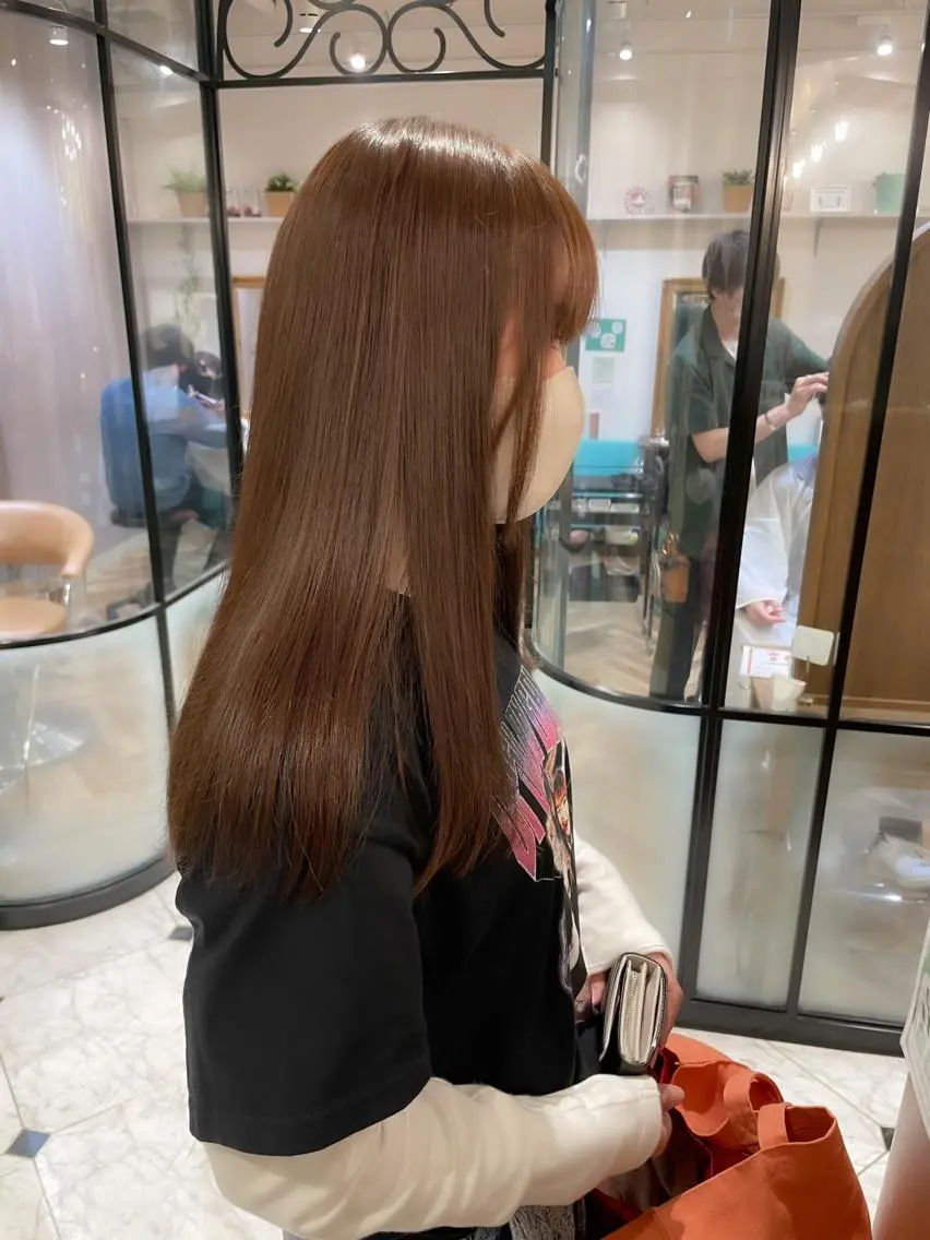 ロング カラー カット ヘアカラー 縮毛矯正 トリートメント レイヤー/韓国ヘア 縮毛矯正🫧鈴木颯のヘアスタイル