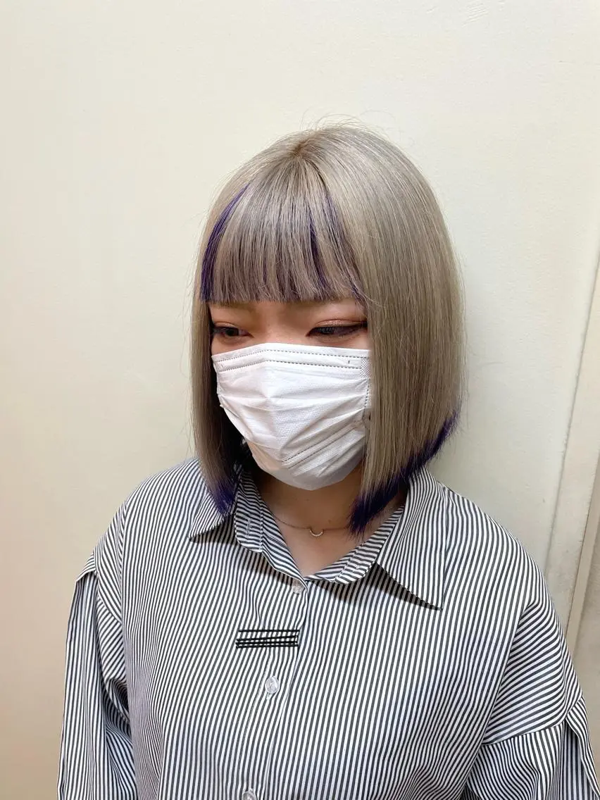 カラー ベージュカラー ホワイトベージュ yasuハイトーン/ デザインカラーのヘアスタイル