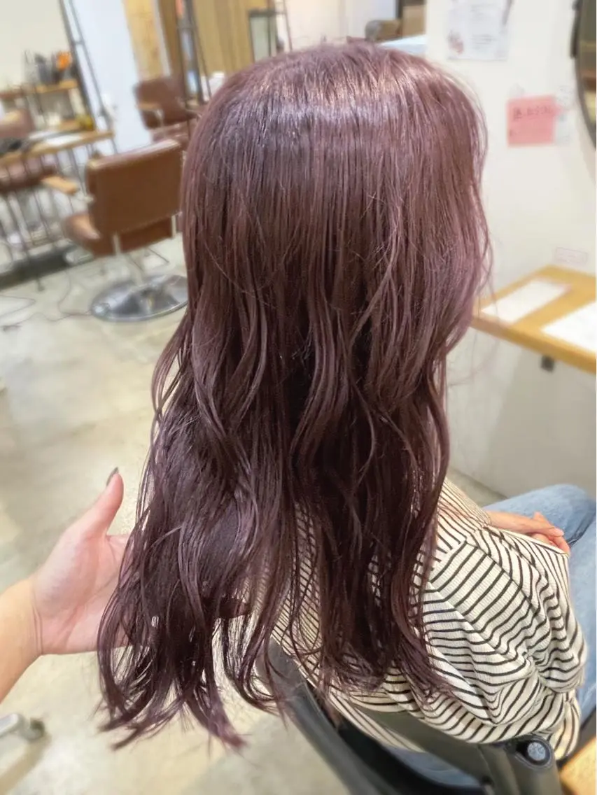 ロング カラー 透明感カラー ダブルカラー ラベンダーカラー 中津/梅田/酸性 /髪質改善/愛芽のヘアスタイル