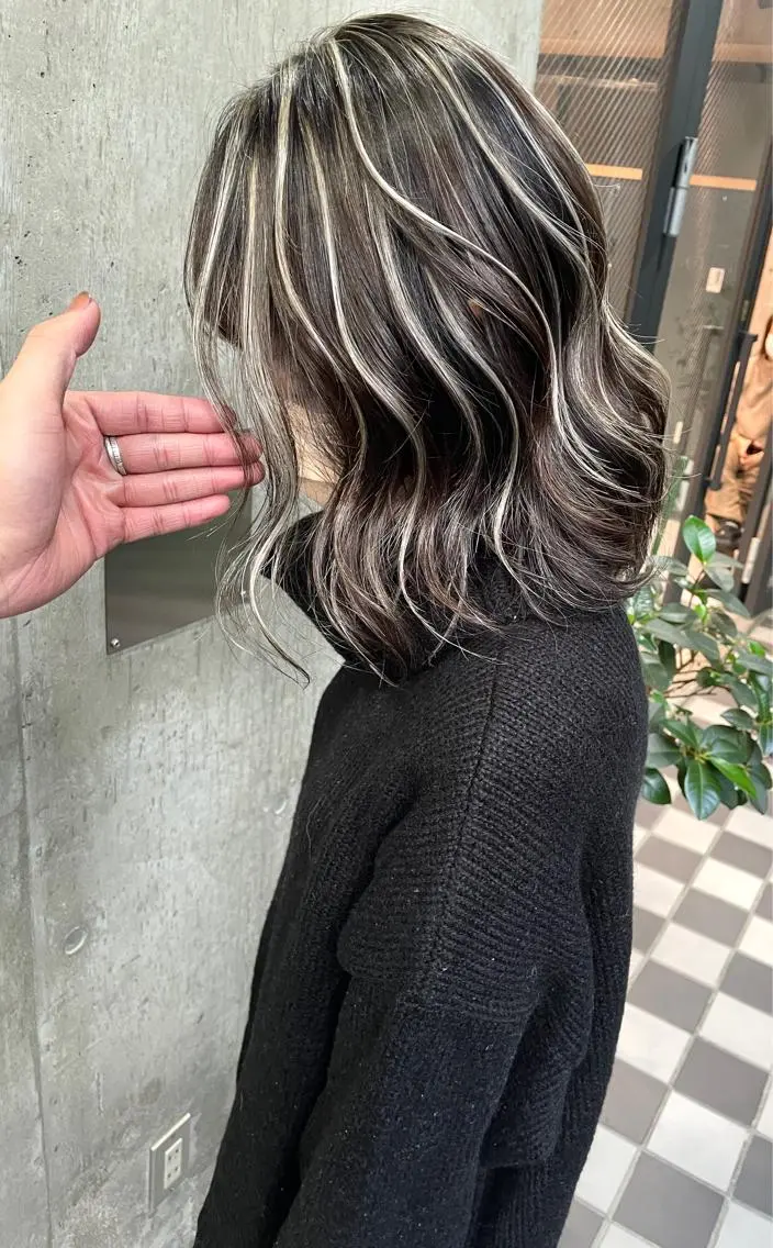 ミディアム カラー ヘアカラー タナカ タクヤのヘアスタイル