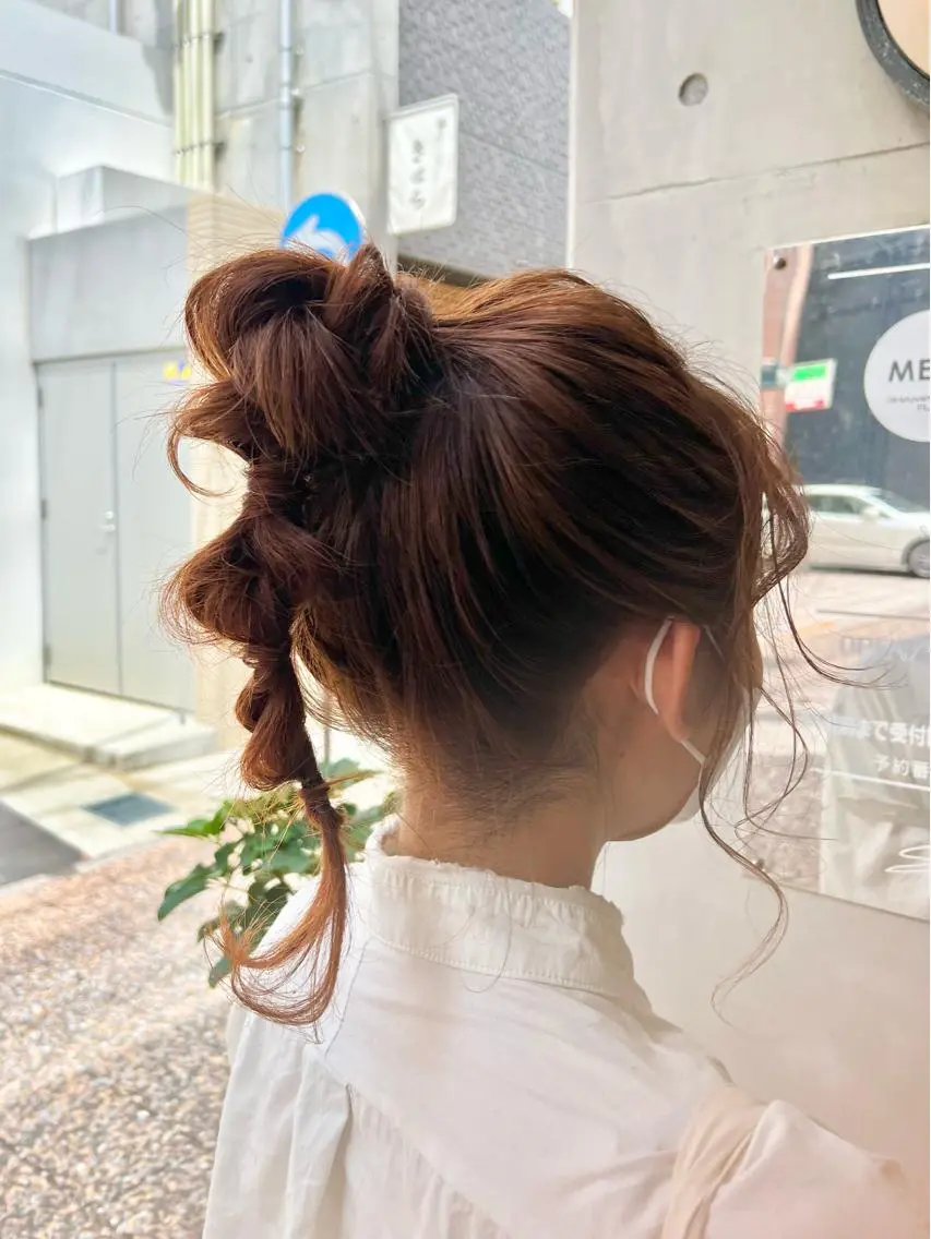セミロング カラー ヘアアレンジ 結婚式・ブライダル 「sumi」 AMIのヘアスタイル