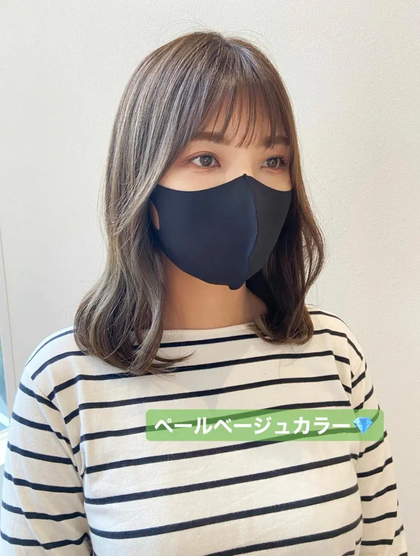 ミディアム カラー 透明感カラー 木下 奈々のヘアスタイル