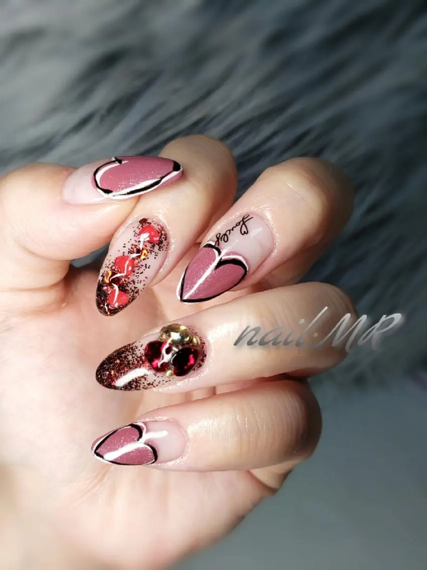 ネイル フレンチネイル ハート Nail salon Coco【溝の口駅】のネイルデザイン