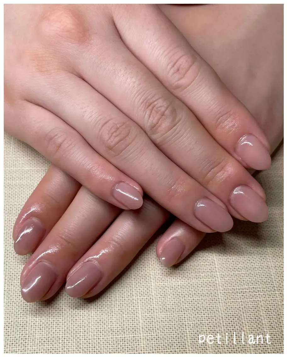 ネイル オフィスネイル ピンク ピンクベージュ nail salon petillantのネイルデザイン