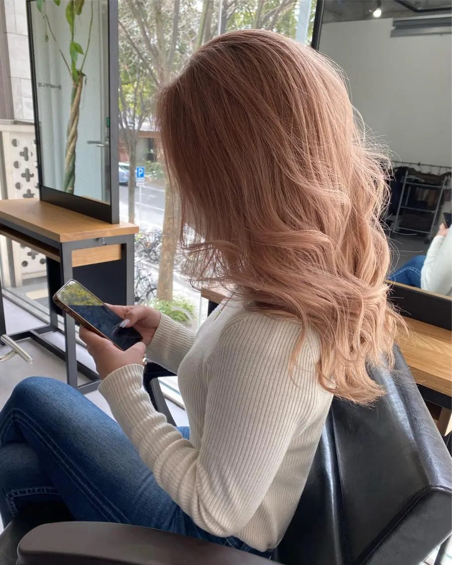 セミロング カラー カット ヘアカラー トリートメント ✨ブリーチ無し 透明感HIDEのヘアスタイル