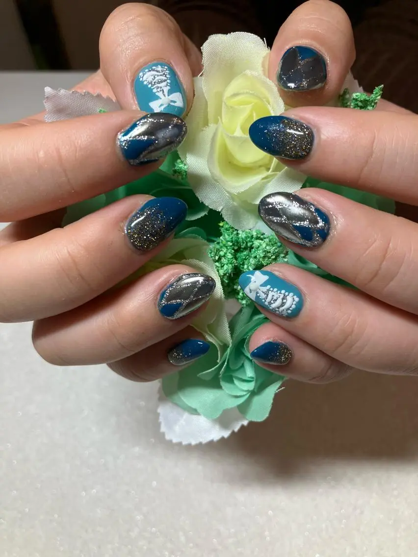 ネイル キラキラネイル m'sNail 福岡西区 ネイルのネイルデザイン