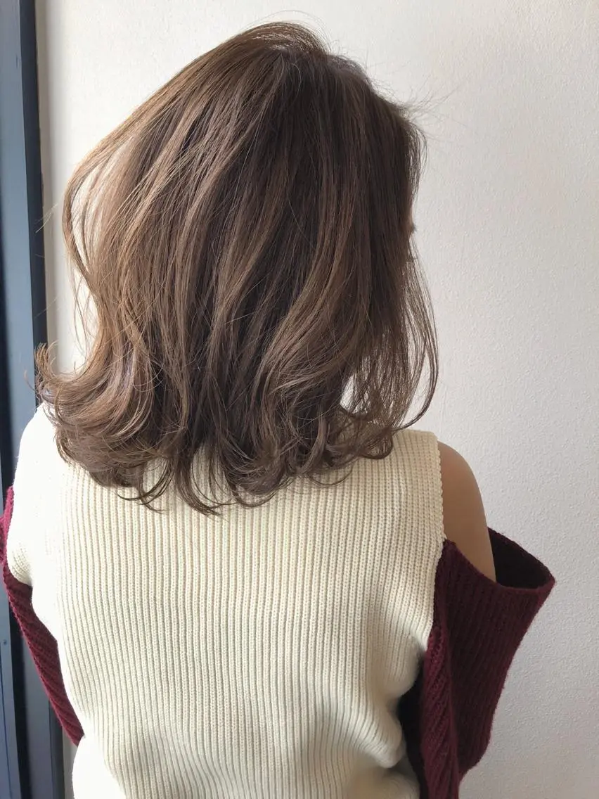 ミディアム カラー ベージュカラー 透明感カラー peige 斉藤✨大人ヘアー✨のヘアスタイル