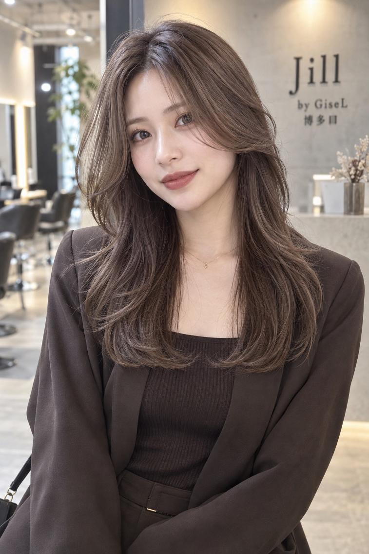 ミディアム jill by gisel 博多のヘアスタイル