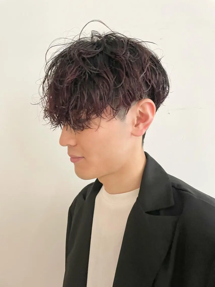 ショート カラー パーマ メンズ レッドカラー ショートカット✂︎ 久保田 航平のヘアスタイル