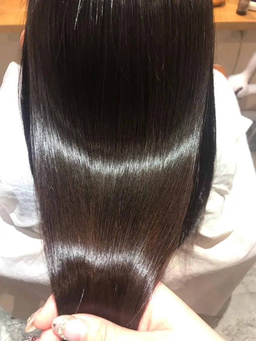 セミロング カラー 髪質改善×矯正🫧 韓国ヘアasamiのヘアスタイル