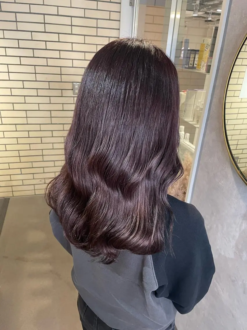ロング カラー ラベンダーカラー 韓国風ヘア 黒田 優里 🎀🫧のヘアスタイル