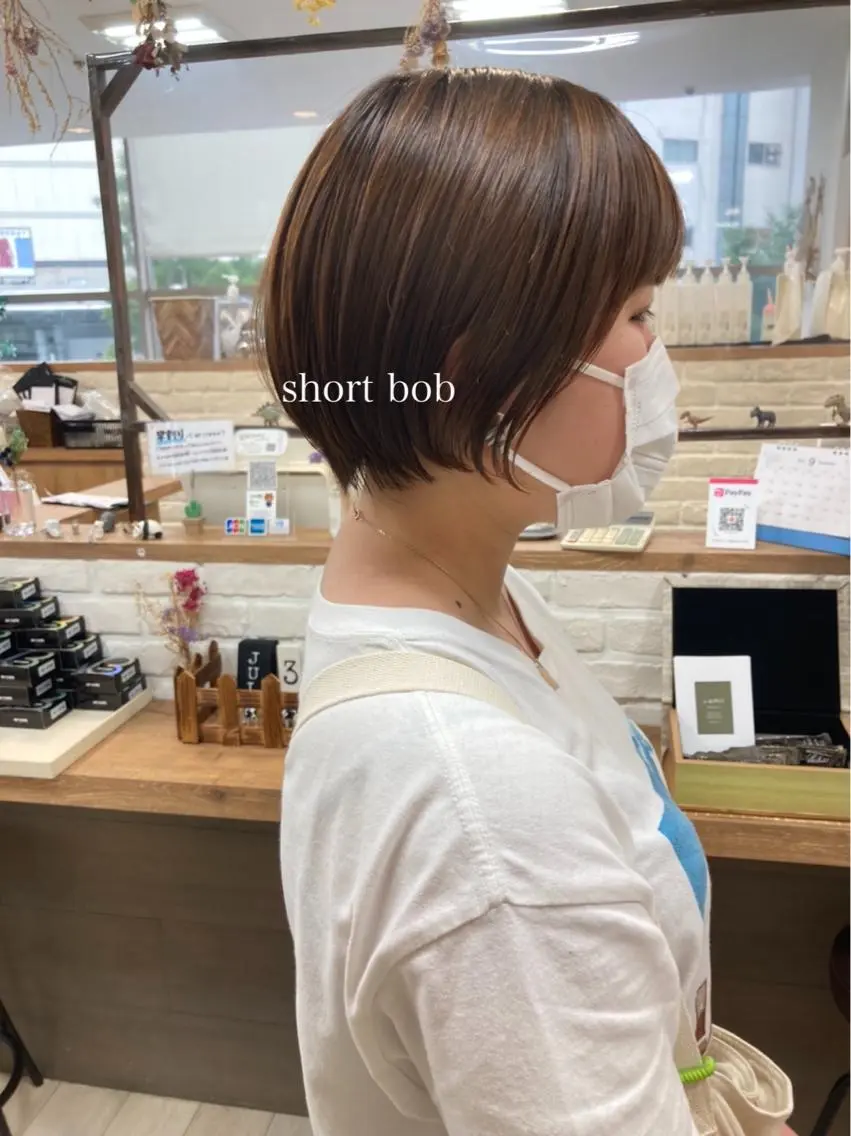 ショート 切りっぱなしボブ ショートボブ ハンサムショート ボブ ショートヘア カット トリートメント 初めてのショート お任せください✂️のヘアスタイル