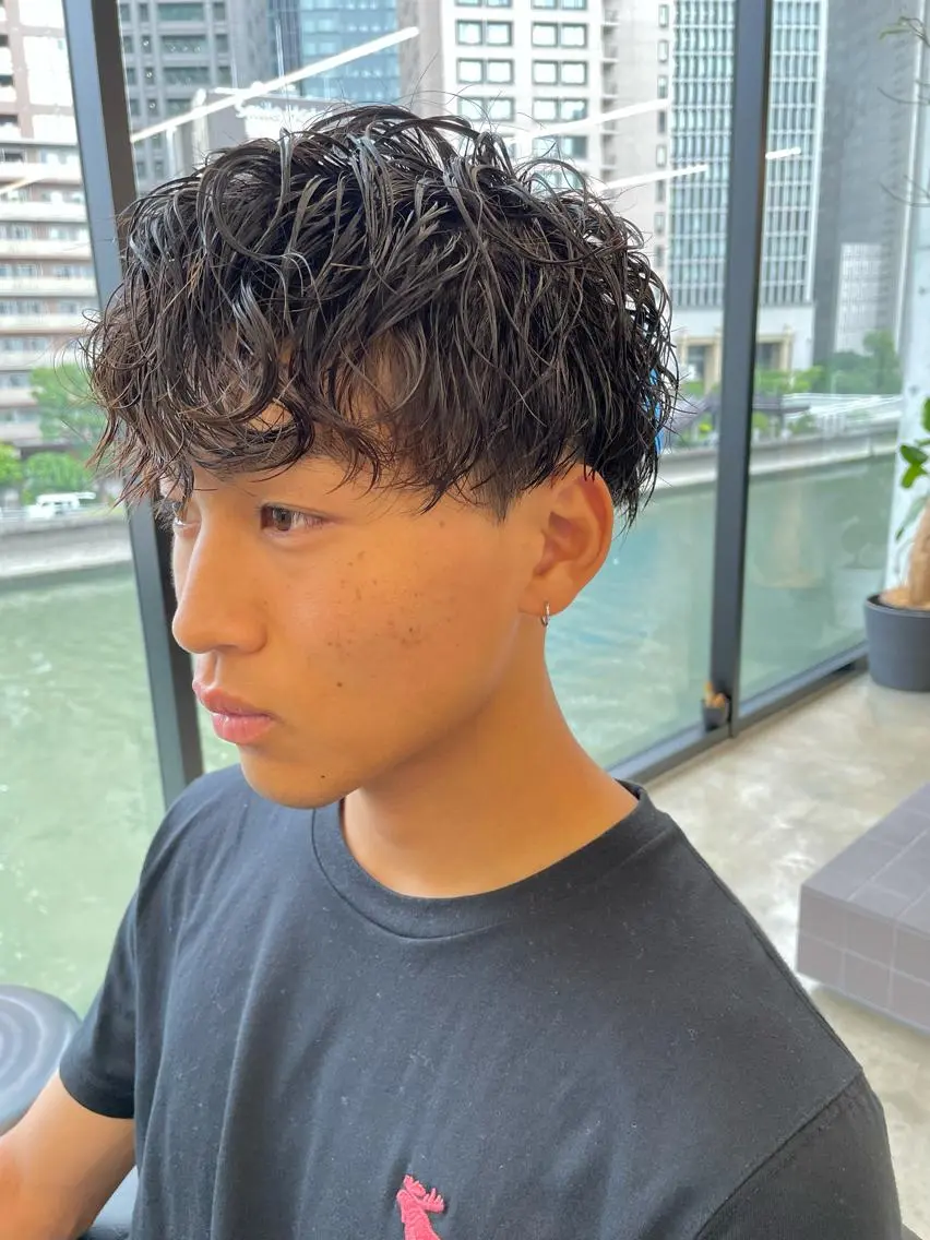 ショート パーマ メンズ カット パーマ 艶髪/透明感カラー tawadaのヘアスタイル