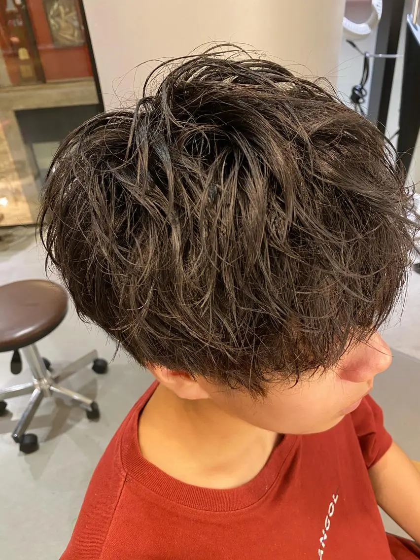 ショート パーマ メンズ カット パーマ 梅田茶屋町メンズ 専門美容師 山元一平のヘアスタイル