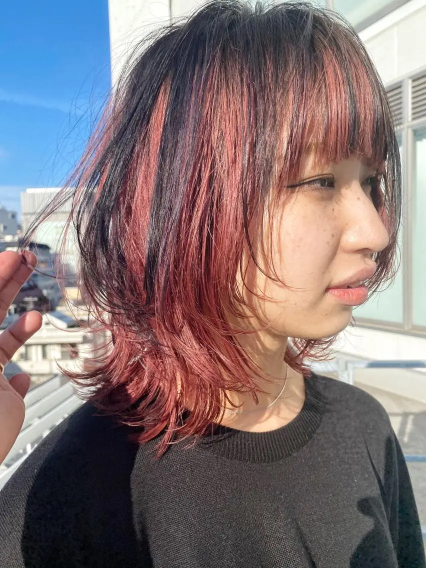 ミディアム ケイジ✨透明感 /艶カラー✨のヘアスタイル