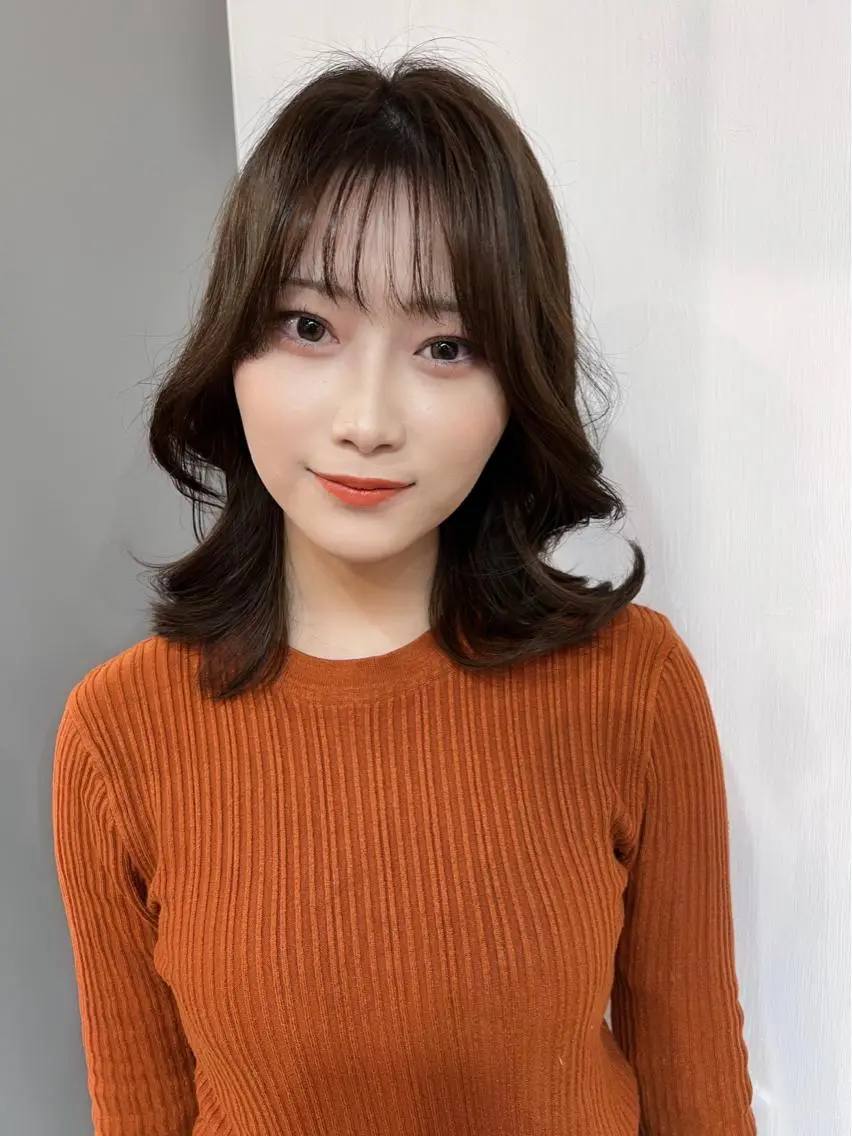 ミディアム カット ヘアカラー トリートメント 安井 貞好のヘアスタイル