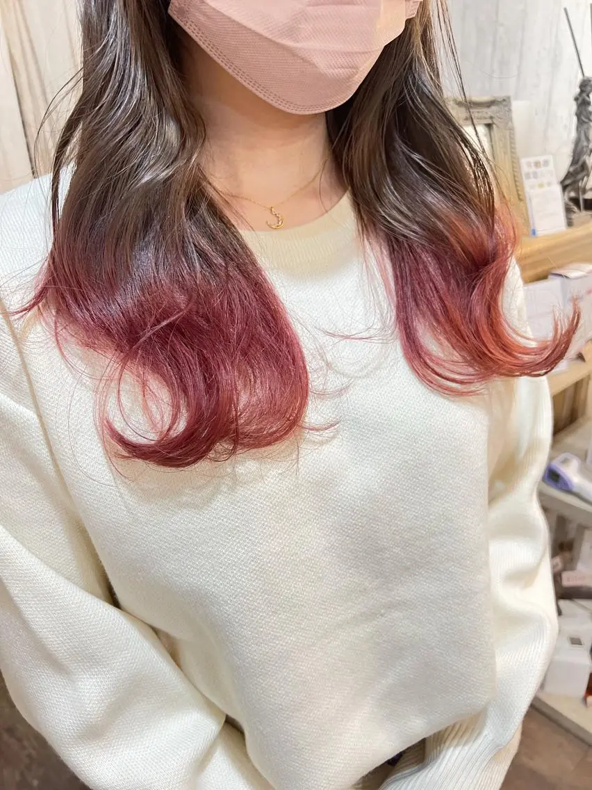 セミロング カラー ブリーチ ケアブリーチ ダブルカラー イヤリングカラー ハイライトカラー ヘアカラー トリートメント ヘッドスパ 初めてでも失敗しない 透明感カラー　Miiのヘアスタイル