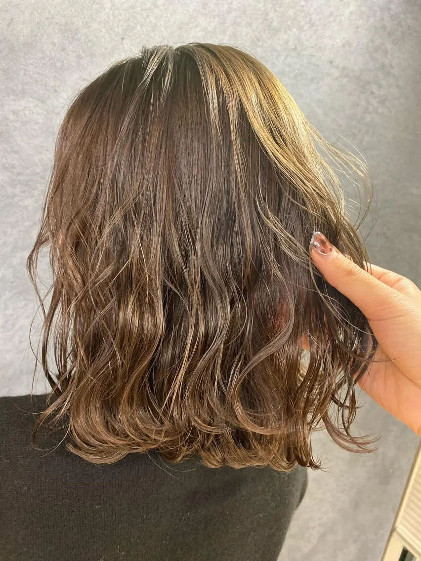 セミロング カラー ヘアアレンジ メンズ キッズ ネイル マツエク・マツパ 透明感カラー🤎 ゆりのヘアスタイル