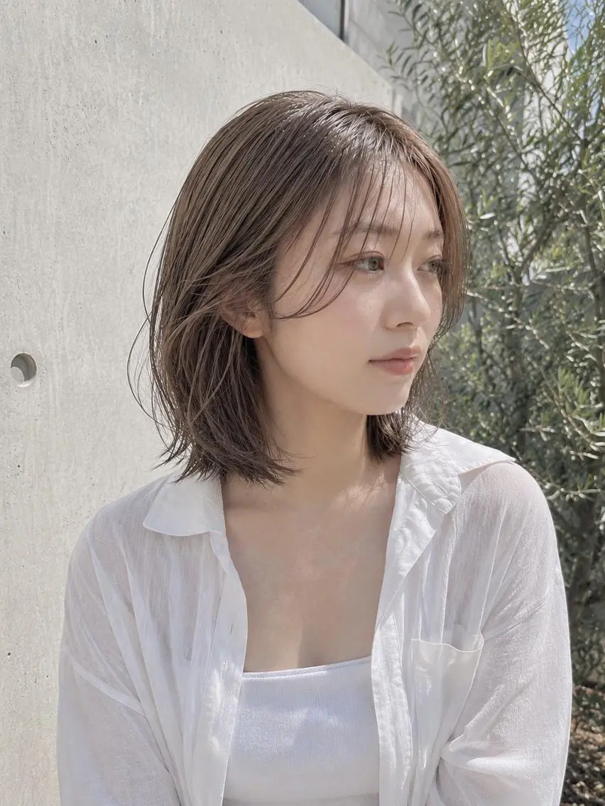 ミディアム ヘアカラー ❄️透明感カラー❄️ メンズ✂️TOWAのヘアスタイル