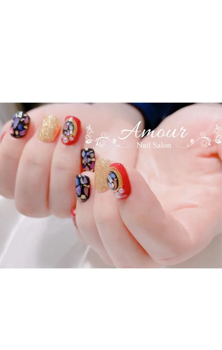 ネイル ぷっくりネイル nailsalon ♡amour♡のネイルデザイン