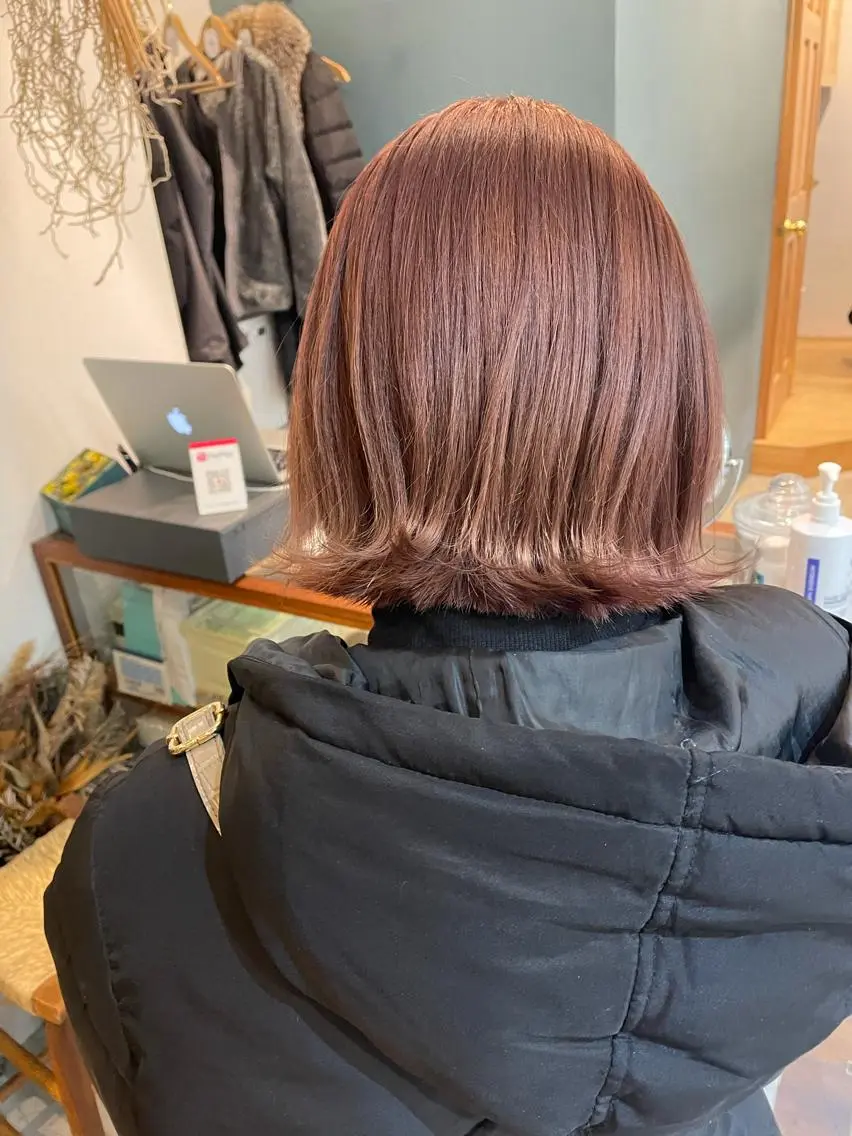 ミディアム カラー ベージュカラー ブリーチ ピンクカラー ピンクベージュ ヘアカラー 中目黒🌼 🌼ハナのヘアスタイル