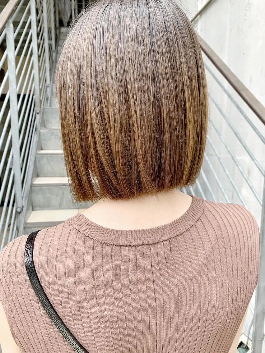 ショート 切りっぱなしボブ ボブ カット ヘアカラー フリーランス 美容師 cayocoのヘアスタイル