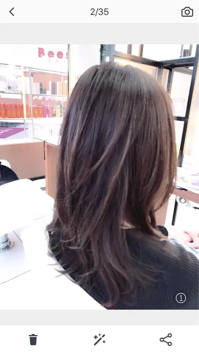 セミロング カラー アッシュ ブルーカラー ブルーアッシュ レイヤーカット 奈良崎 和弘のヘアスタイル