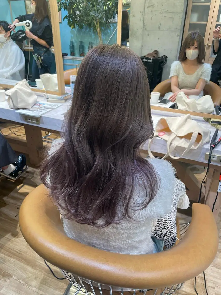 セミロング カラー カット ヘアカラー トリートメント 縮毛矯正 髪質改善 韓国風レイヤー 吉田のヘアスタイル