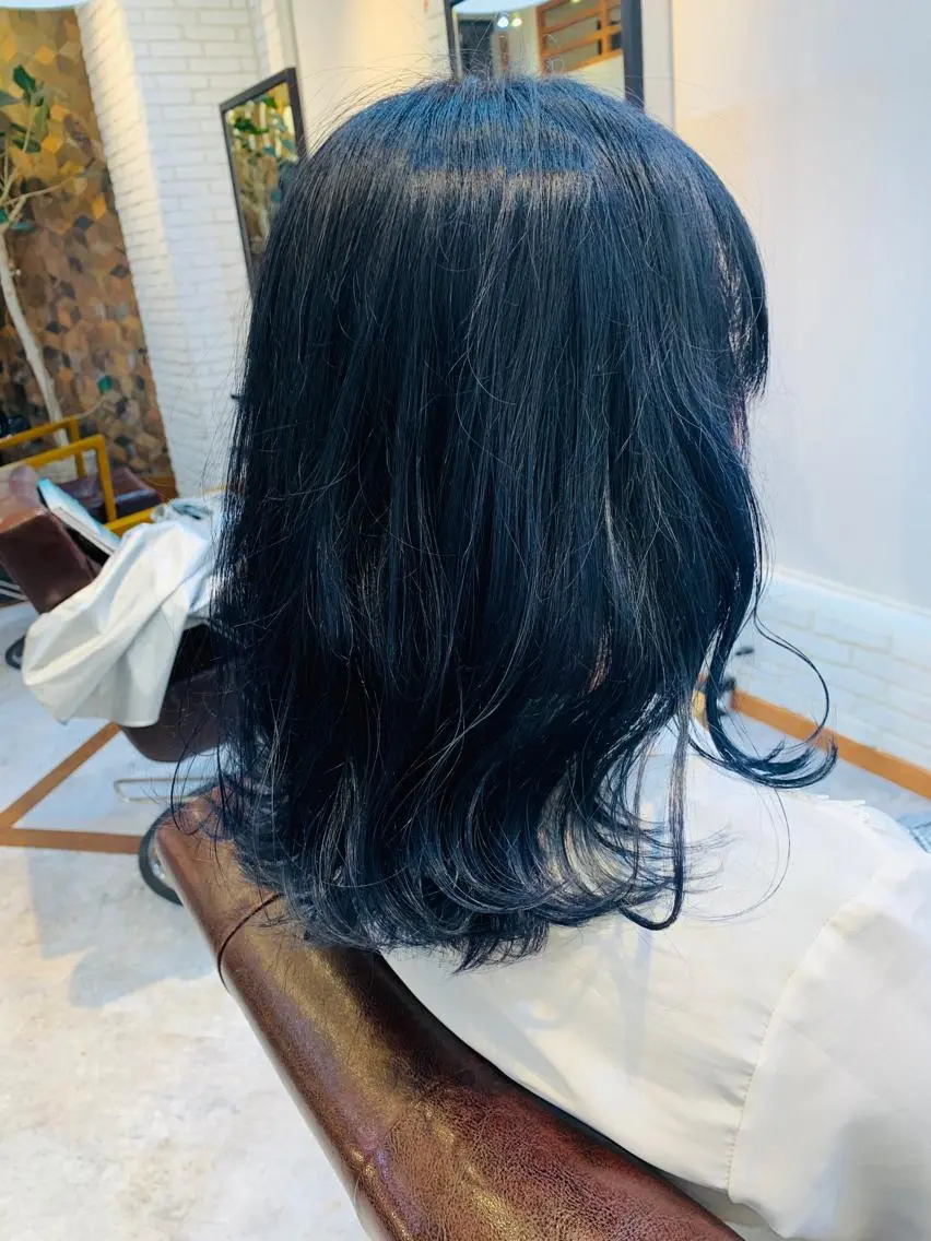 ミディアム カラー ブルーカラー ネイビーカラー 髪質改善/白髪ぼかし KENTAのヘアスタイル