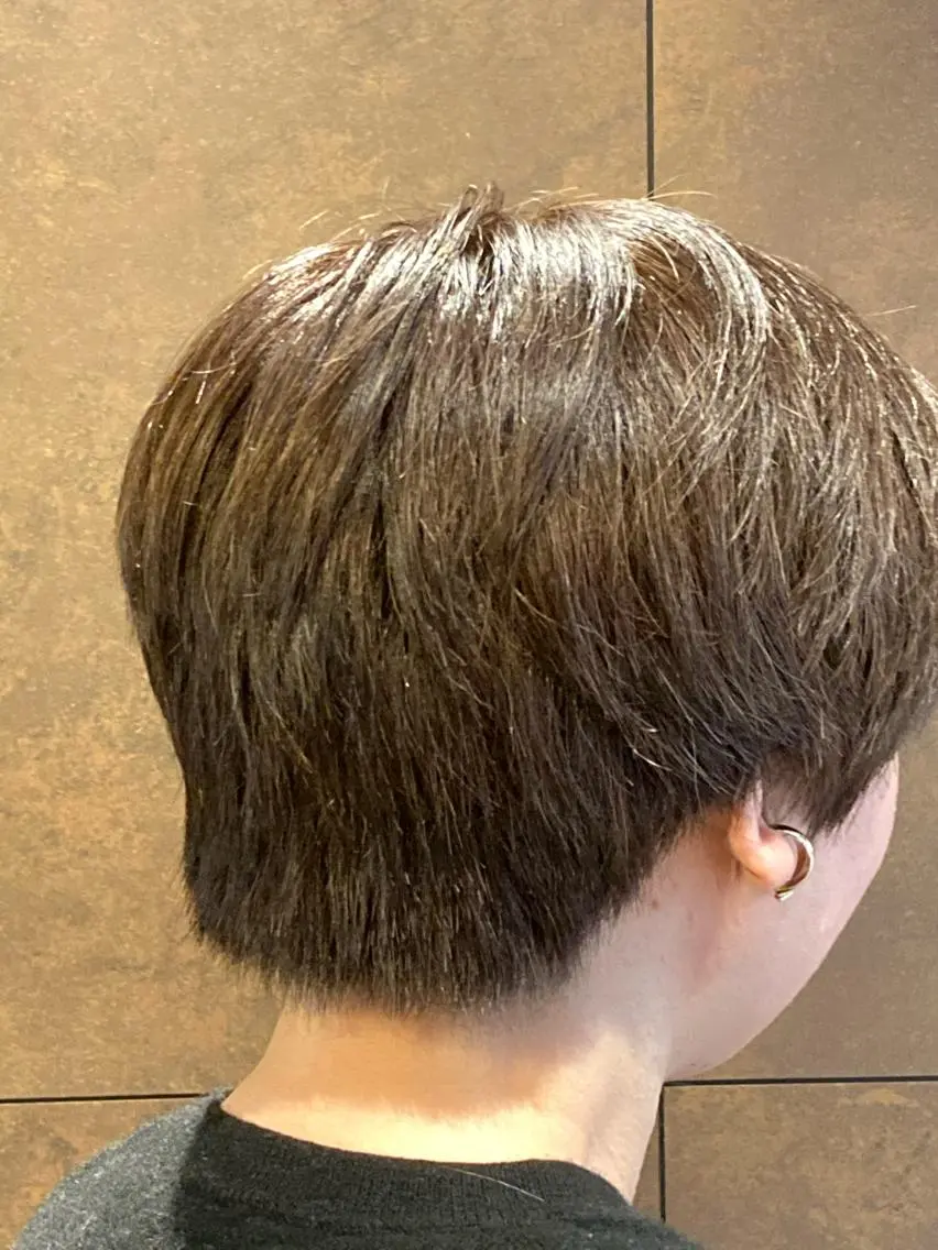 ショート カラー パーマ オーガニックカラー 浅野 順一のヘアスタイル