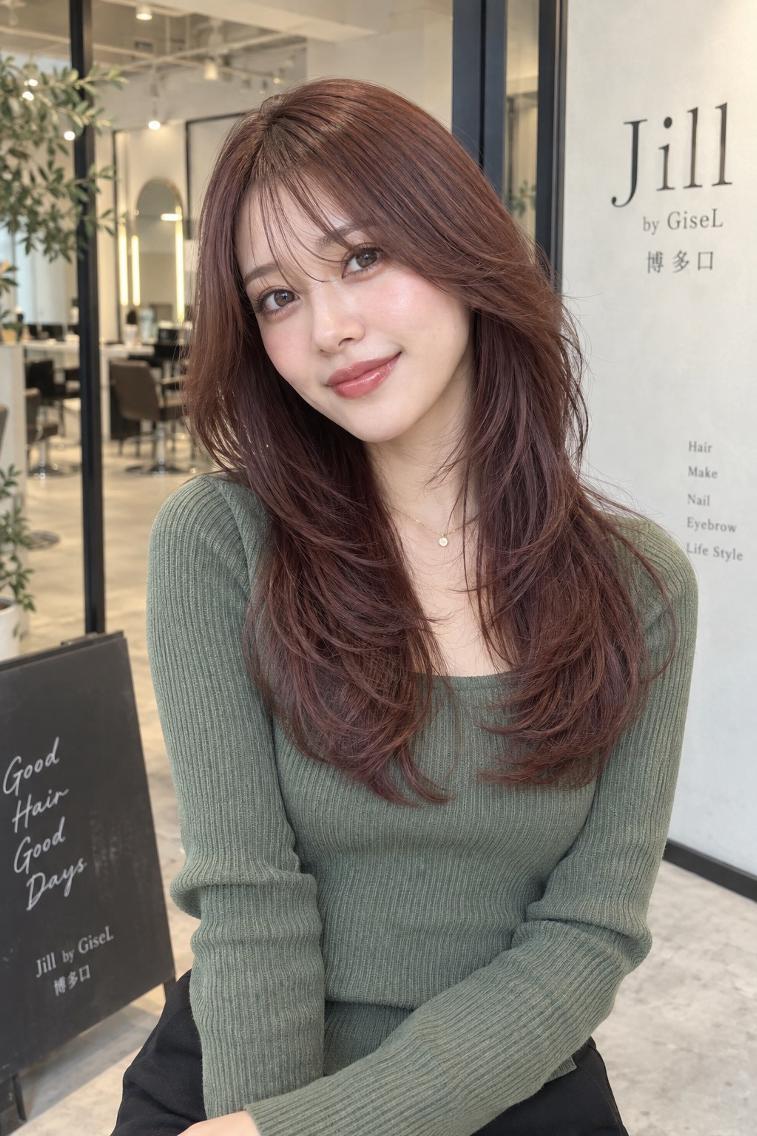 ミディアム jill by gisel 博多のヘアスタイル