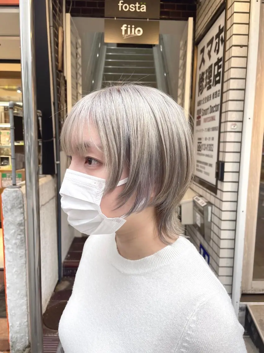 ミディアム カラー ヘアカラー 梅田美容室 山崎海波のヘアスタイル
