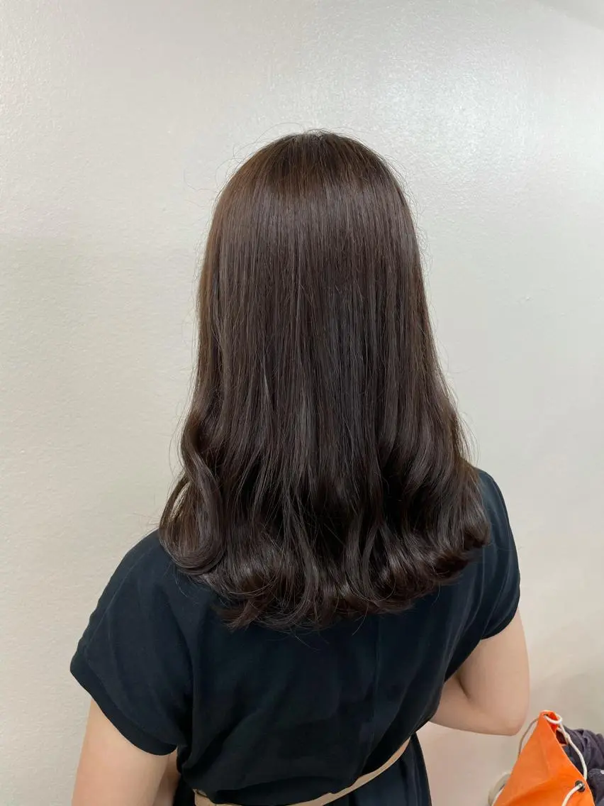 セミロング カラー ヘアアレンジ 🤍ミントベージュ 特化🩵ᩚ力丸🤍のヘアスタイル