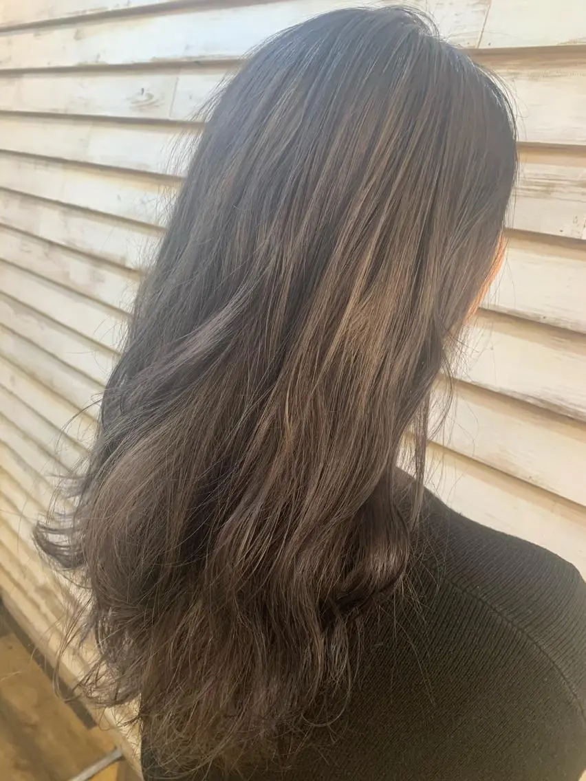 ロング カラー ヘアアレンジ 蔵前🫧韓国風レイヤ ーカット🫧KAHOのヘアスタイル