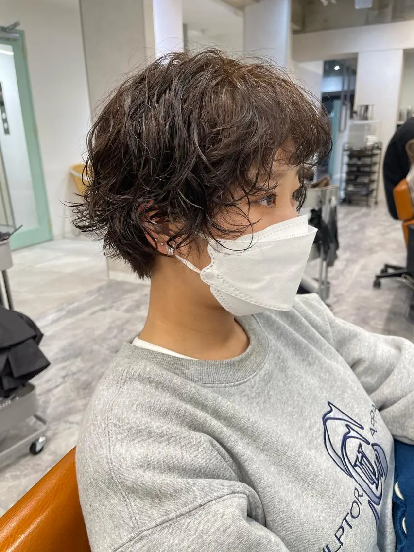 ショート カラー パーマ カット ヘアカラー パーマ 早瀬裕之 パーマのヘアスタイル