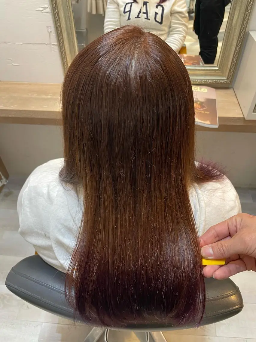 セミロング パープルカラー ⭐️髪質改善カラー lisaaaa⭐️のヘアスタイル