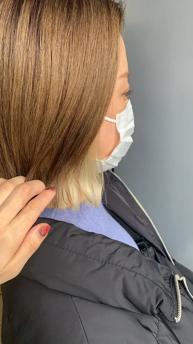 ショート カラー ヘアアレンジ カット ヘアカラー トリートメント サナ🌱 切りっぱなしボブのヘアスタイル