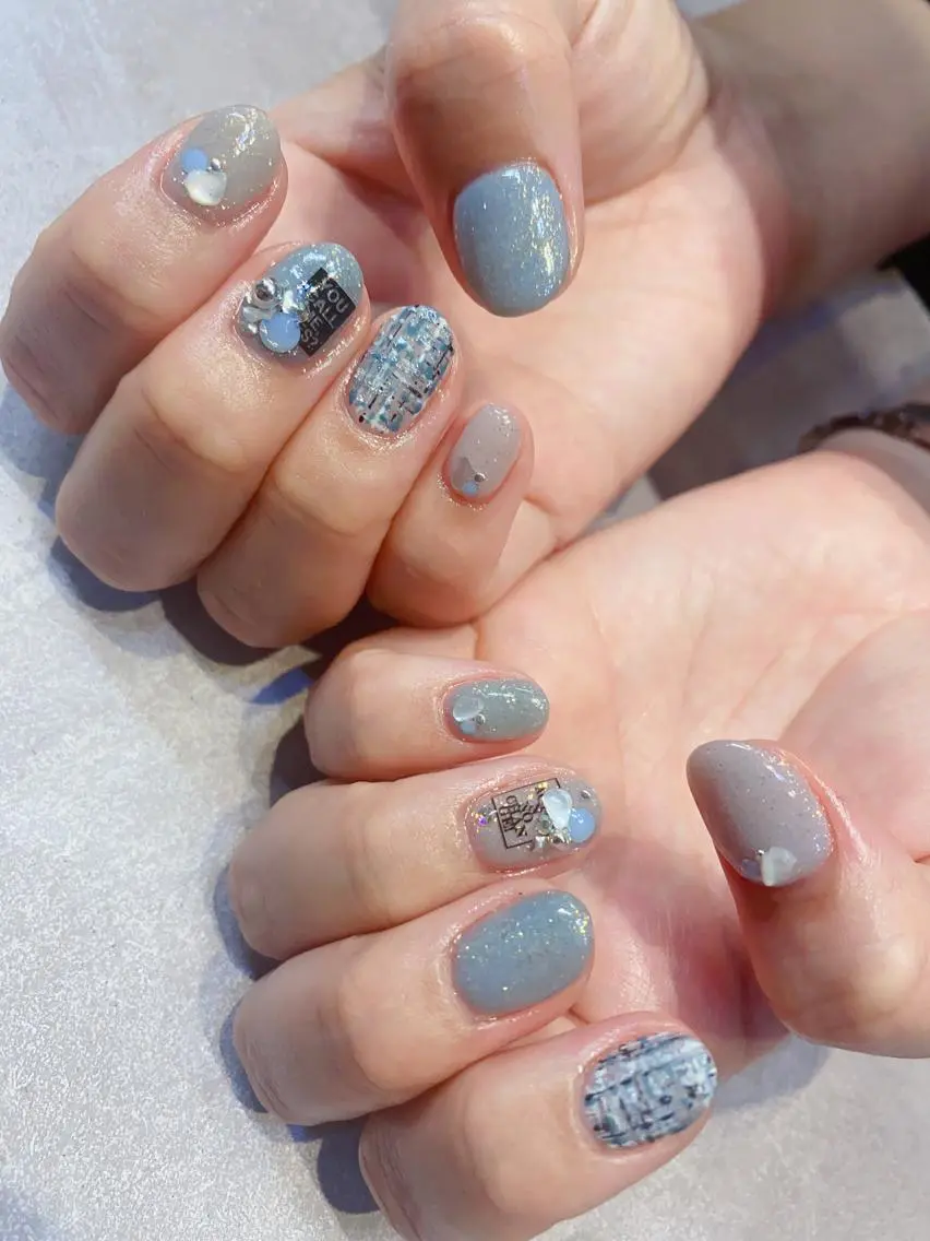 ショート ネイル アートネイル シンプルネイル NAILSALON 🍔Timna🍟のネイルデザイン