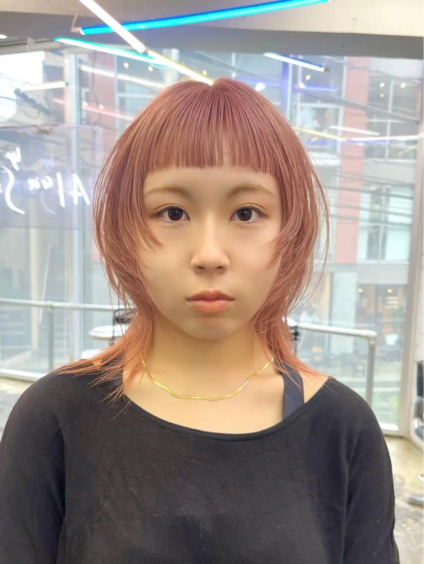 セミロング カラー ハッシュカット/ハイ トーン/HIROKIのヘアスタイル