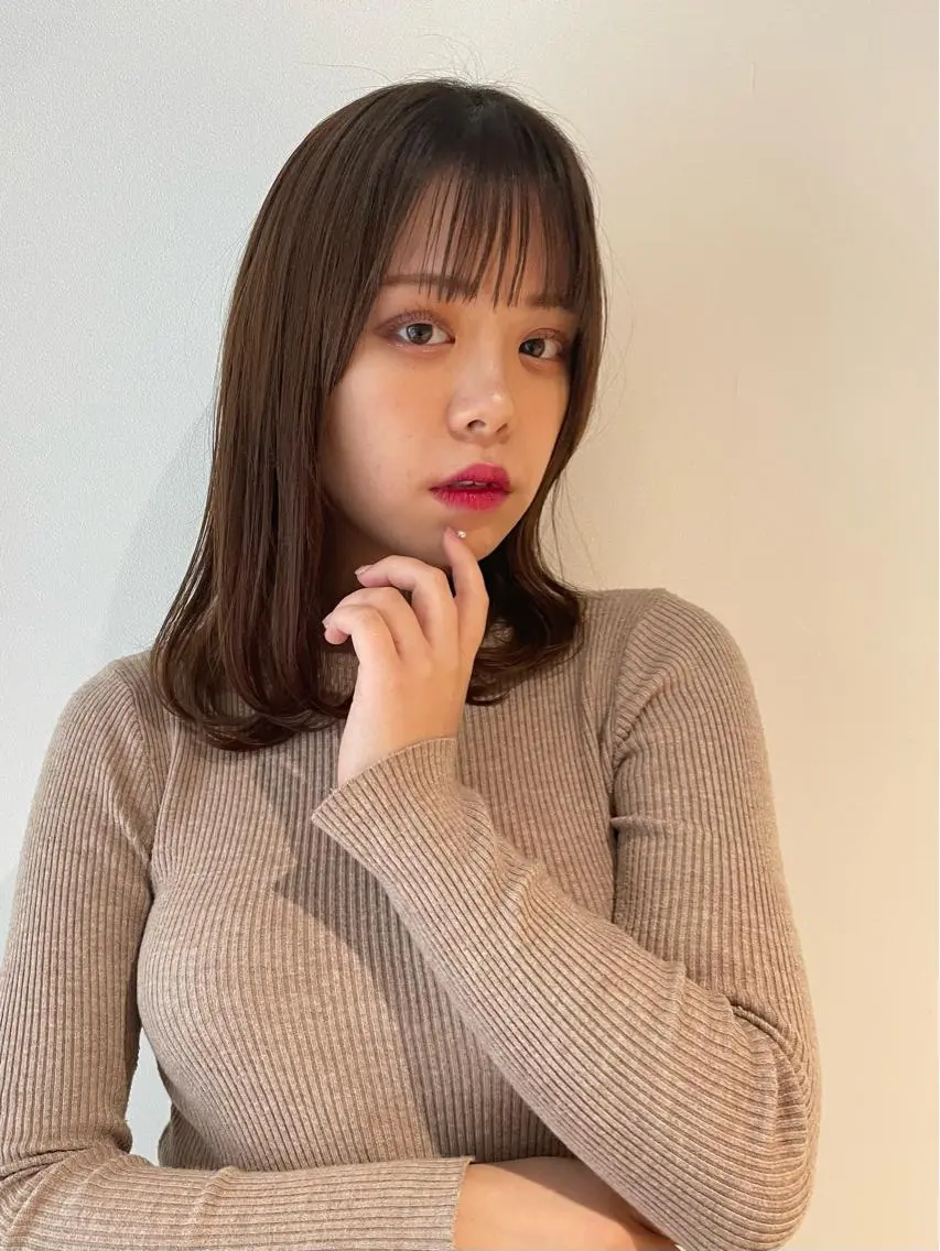 ミディアム カラー カット ヘアカラー なりたいが叶う ながしまじゅんきのヘアスタイル
