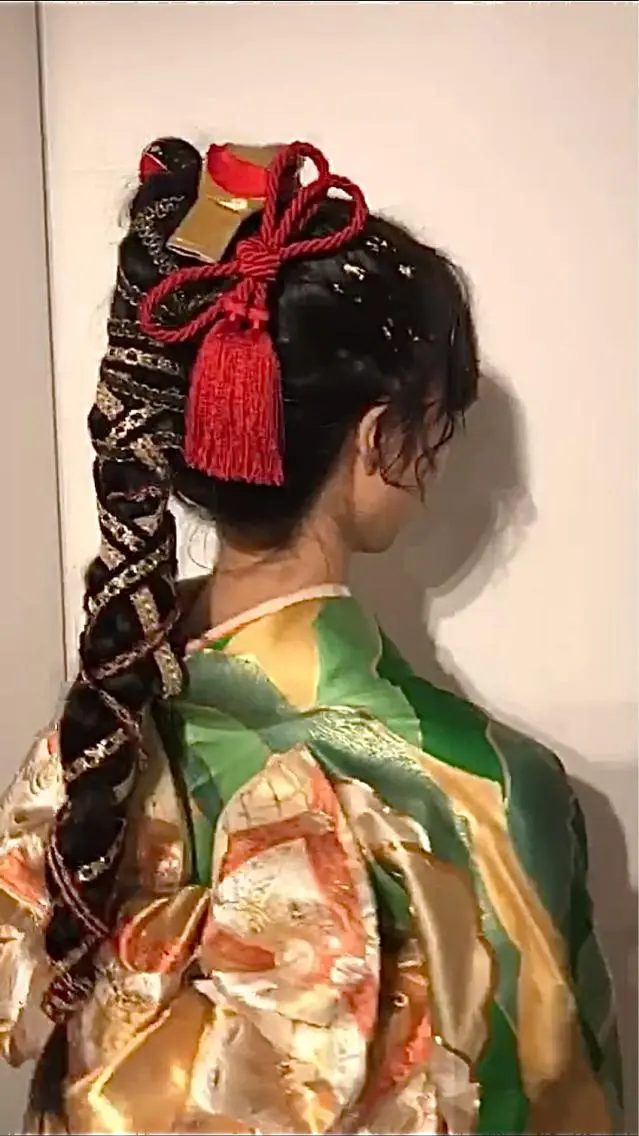 ロング ヘアアレンジ 着付け あんざき みわのヘアスタイル